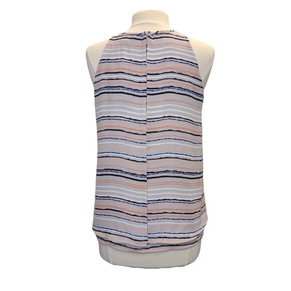 Zac & Rachel Double Tiered Striped Loose Sleeveless Top M - Picture 2 of 9